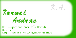 kornel andras business card